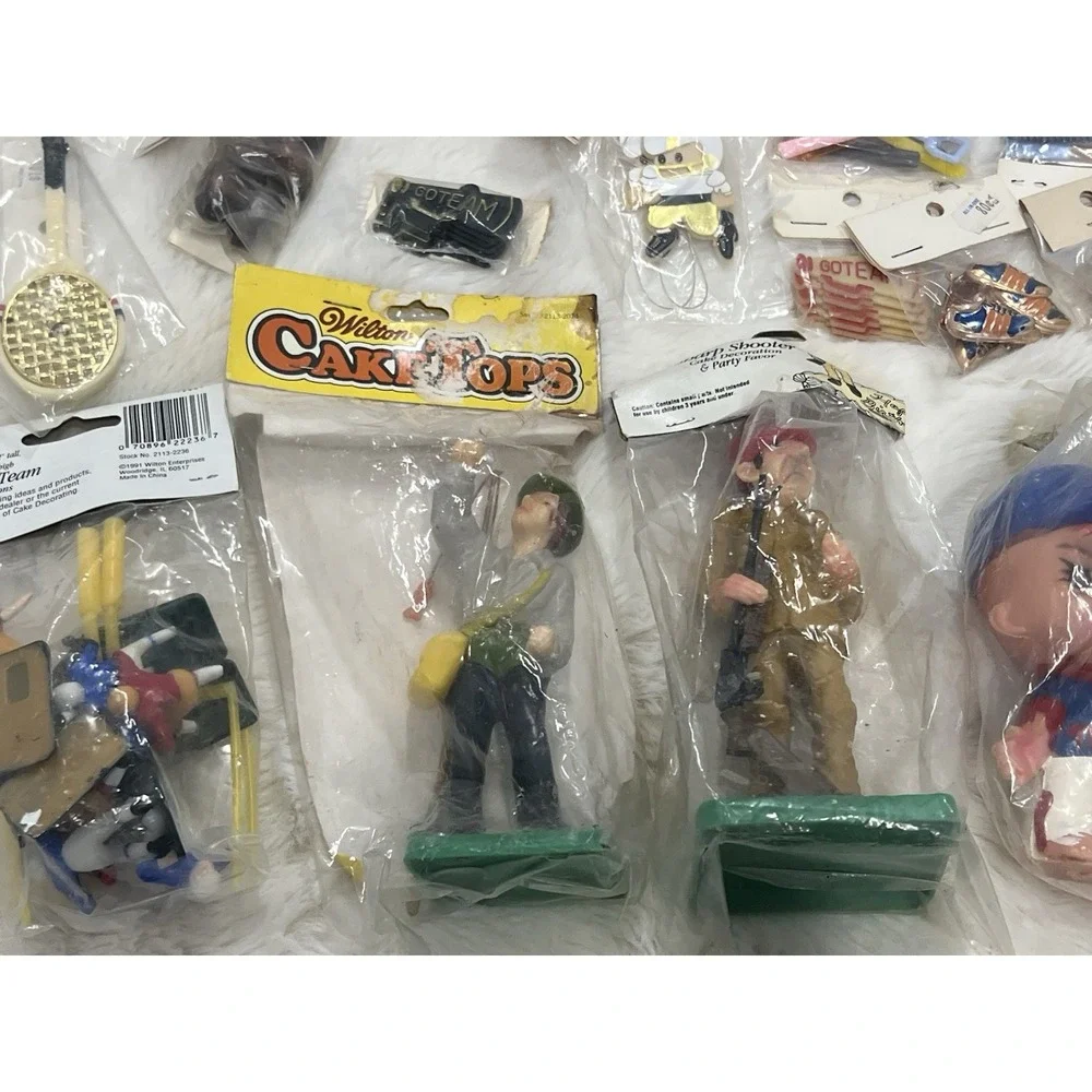 Vintage Wilton Cake Topper Lot Sports Hunting Birthday Crafting